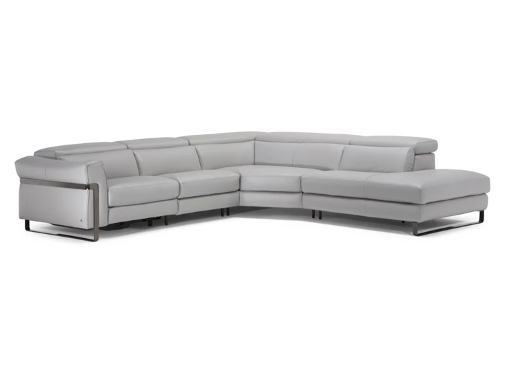 Hoekzetel Fidelio 2907 open eiland leder grijs Natuzzi Italia