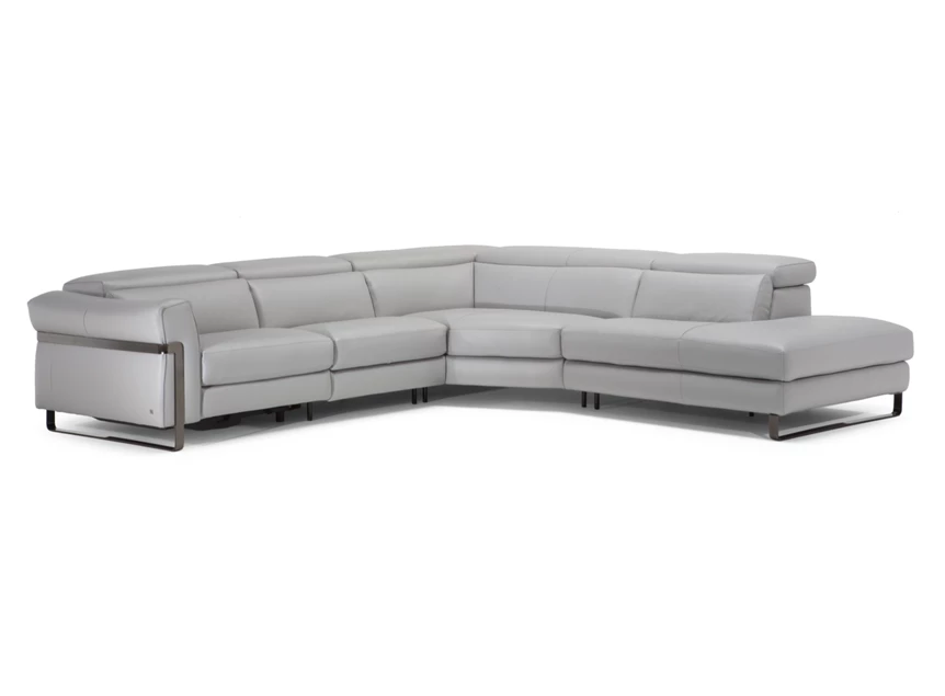 Hoekzetel Fidelio 2907 open eiland leder grijs Natuzzi Italia