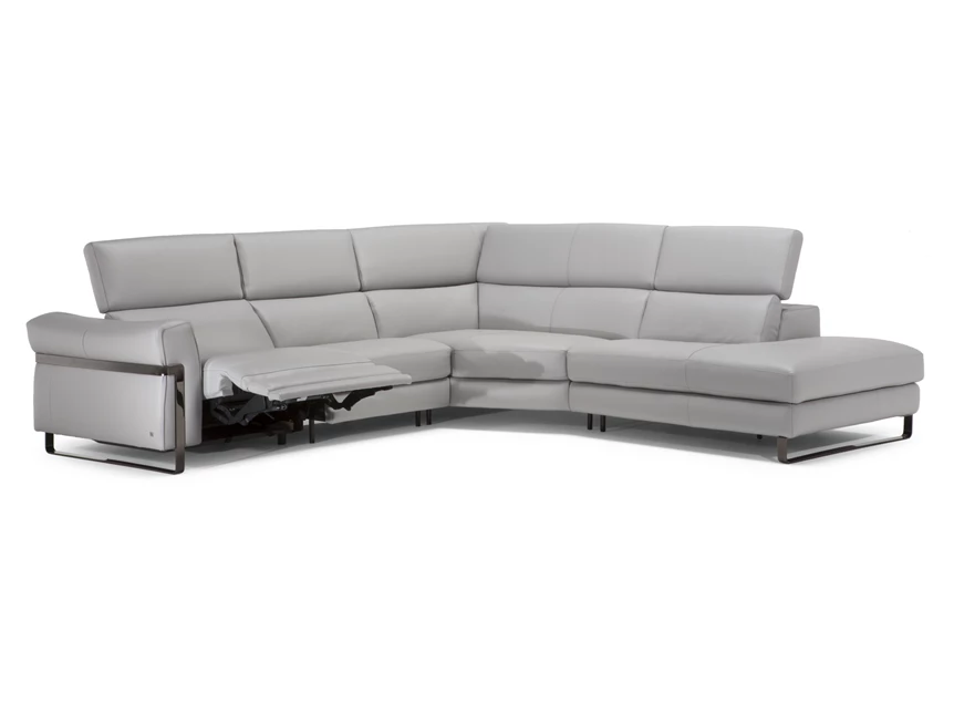 Relax open Hoekzetel Fidelio 2907 open eiland leder grijs Natuzzi Italia