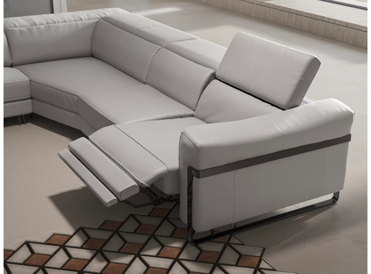 Detail relax Hoekzetel Fidelio 2907 open eiland leder grijs Natuzzi Italia