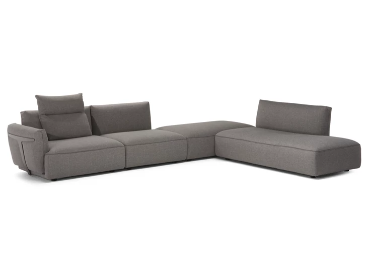 Met rugkussen Hoekzetel Herman 2981 stof grijs Natuzzi Italia