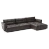 Zetel Herman V981 met longchair leder bruin Natuzzi Italia