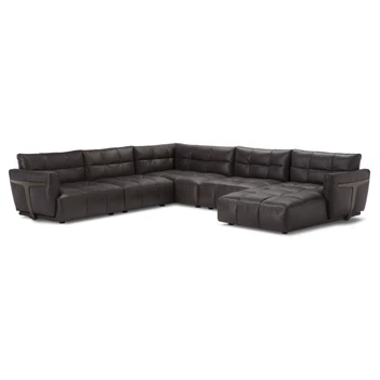 Hoeksalon Herman met longchair V981 leder bruin Natuzzi Italia