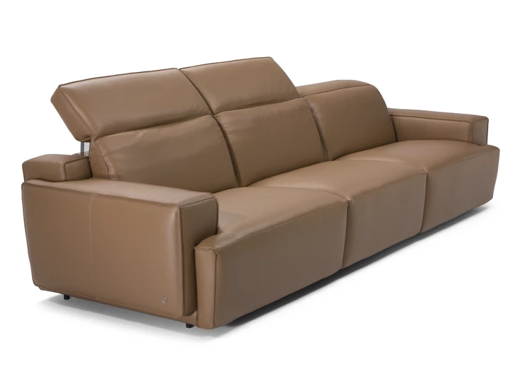 Zijkant Canapé grote 3-zit Iago 2954 leder camel Natuzzi Italia