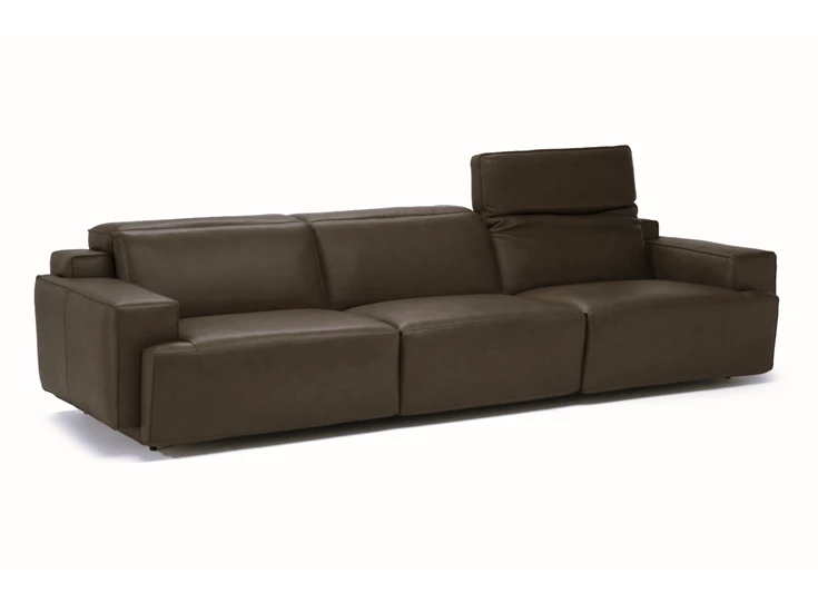 Hoofdsteun recht Grote canapé 3-zit Iago 2954 leder antraciet Natuzzi Italia