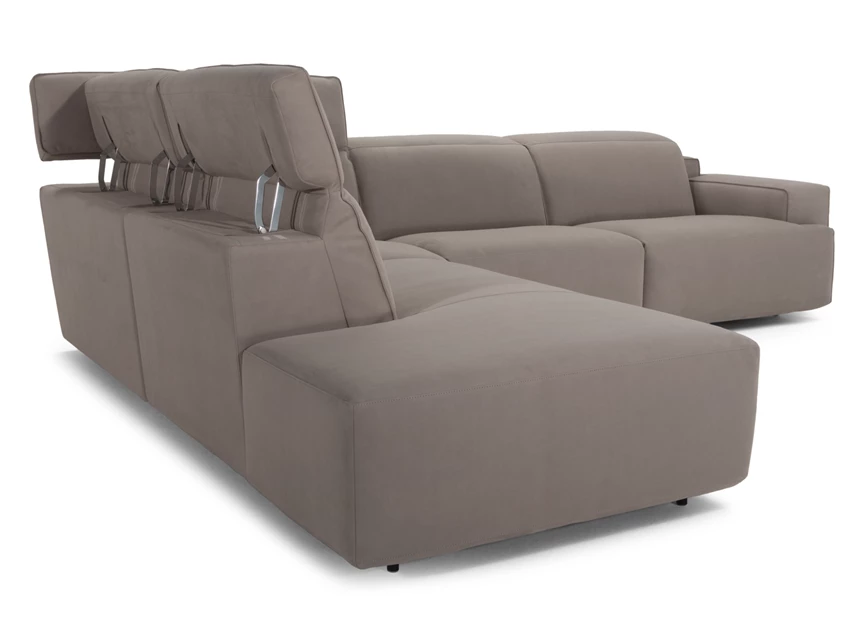 Hoofdsteunen omhoog Hoeksalon Iago 2954 stof grijs Natuzzi Italia