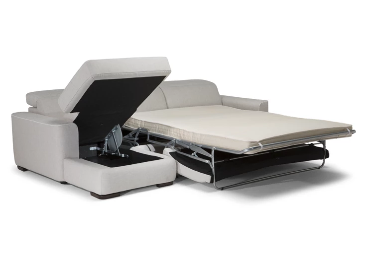 Longchair opbergvak Slaapbank Diesis 2828 stof lichtgrijs Natuzzi Italia