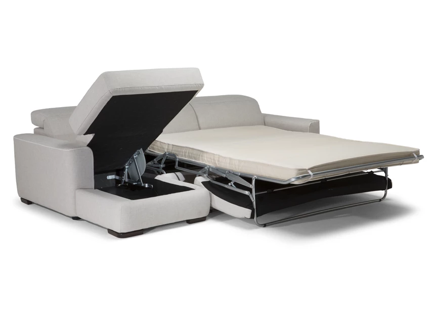 Longchair opbergvak Slaapbank Diesis 2828 stof lichtgrijs Natuzzi Italia