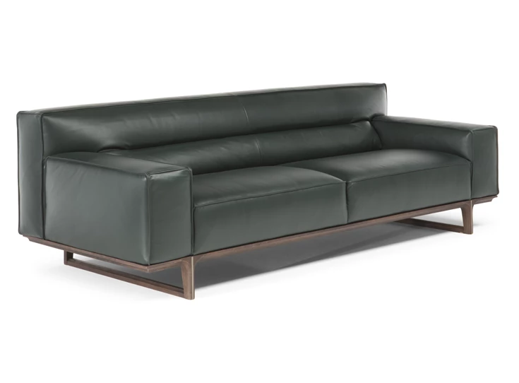 Zijkant Sofa canapé Kendo 3032 leder donkergroen Natuzzi Italia