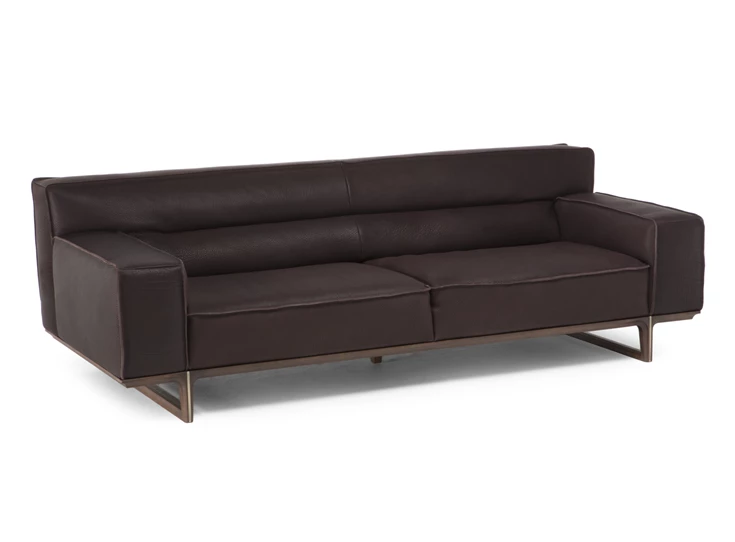 Zijkant Sofa canapé Kendo 3032 leder donkerbruin Natuzzi Italia