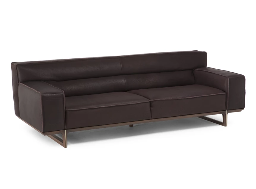 Zijkant Sofa canapé Kendo 3032 leder donkerbruin Natuzzi Italia