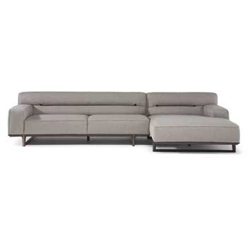 Zetel met longchair Kendo 3032 stof grijs Natuzzi Italia