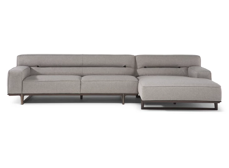 Zetel met longchair Kendo 3032 stof grijs Natuzzi Italia