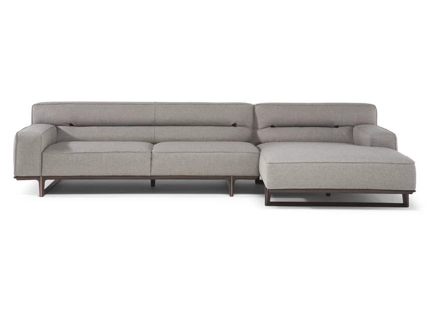 Zetel met longchair Kendo 3032 stof grijs Natuzzi Italia