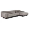 Zijkant Zetel met longchair Kendo 3032 stof grijs Natuzzi Italia