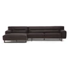 Zetel met longchair Kendo 3032 leder donkerbruin Natuzzi Italia