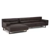 Zijkant Zetel met longchair Kendo 3032 leder donkerbruin Natuzzi Italia
