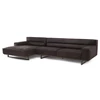 Ligelement Zetel met longchair Kendo 3032 leder donkerbruin Natuzzi Italia