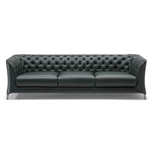 Front Canapé grote 3-zit La Scala 3000 leder donkergroen Natuzzi Italia