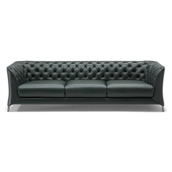 Front Canapé grote 3-zit La Scala 3000 leder donkergroen Natuzzi Italia