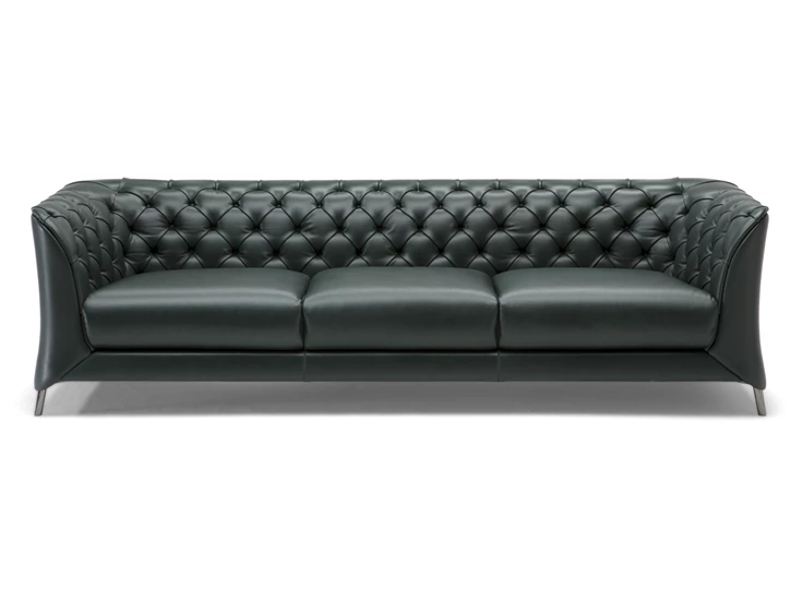 Front Canapé grote 3-zit La Scala 3000 leder donkergroen Natuzzi Italia