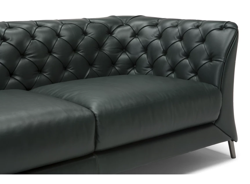 Zijde Canapé grote 3-zit La Scala 3000 leder donkergroen Natuzzi Italia