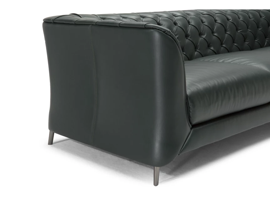 Armleuning Canapé grote 3-zit La Scala 3000 leder donkergroen Natuzzi Italia