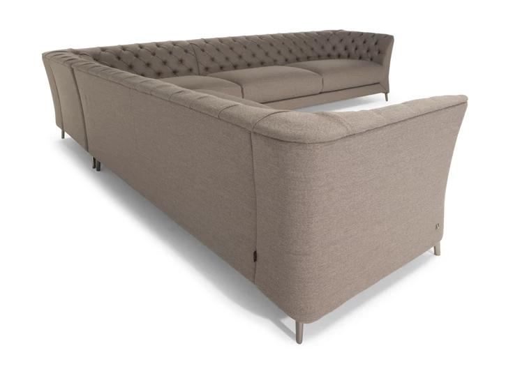 Achterkant Hoeksalon La Scala 3000 stof grijs Natuzzi Italia