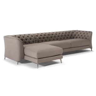Zetel met longchair La Scala 3000 stof grijs Natuzzi Italia