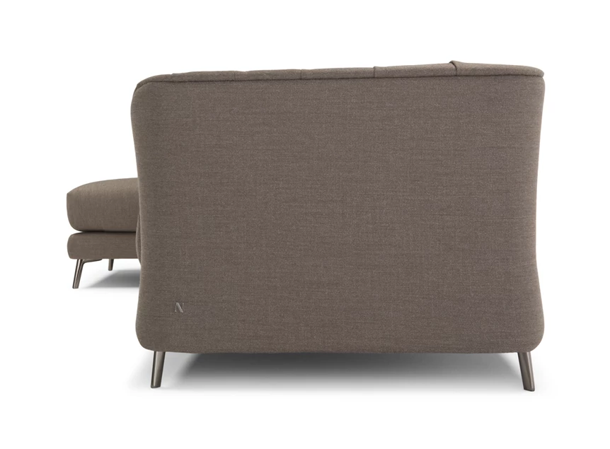 Zijde Zetel met longchair La Scala 3000 stof grijs Natuzzi Italia