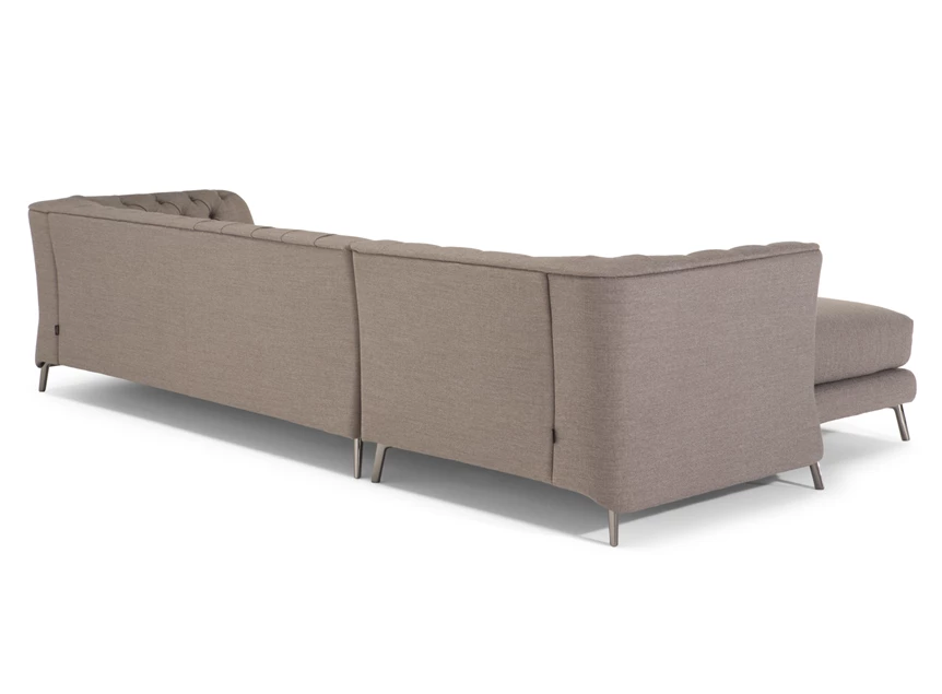 Achterkant Zetel met longchair La Scala 3000 stof grijs Natuzzi Italia