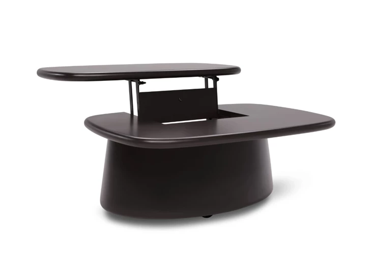 Open Salontafel Mindful Q083 matte lak chocolate Natuzzi Italia