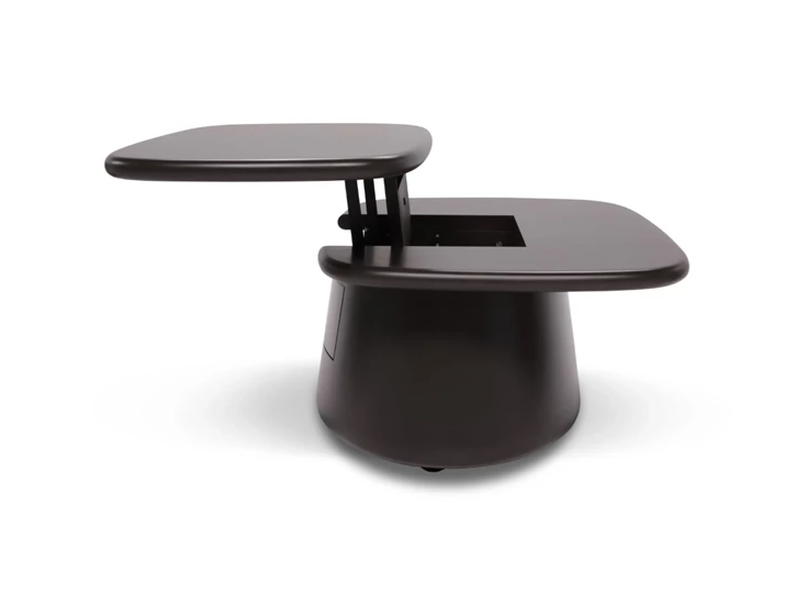 Verstelbaar Salontafel Mindful Q083 matte lak chocolate Natuzzi Italia