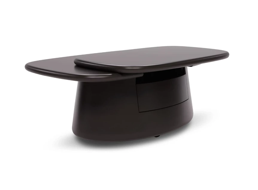 Zijkant Salontafel Mindful Q083 matte lak chocolate Natuzzi Italia