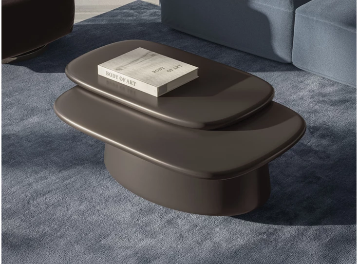 Bovenkant Salontafel Mindful Q083 matte lak chocolate Natuzzi Italia