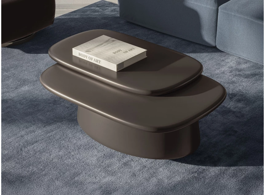Bovenkant Salontafel Mindful Q083 matte lak chocolate Natuzzi Italia