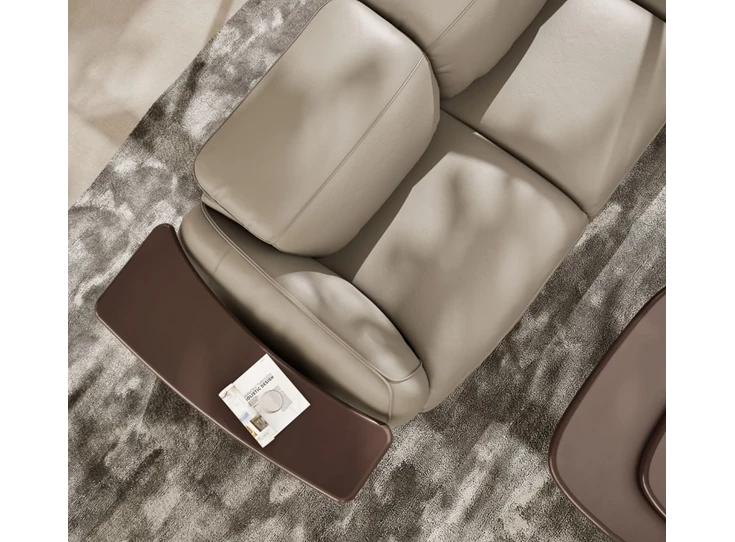 Bovenkant Grote canapé 3-zit Mindful 3289 relaxen leder zand Natuzzi Italia