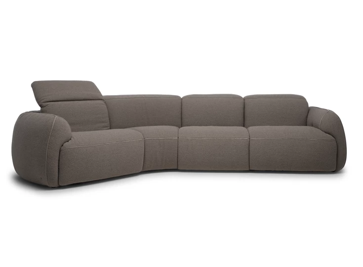 Verstelbare hoofdsteunen Schuine zetel Mindful 2389 stof bruin Natuzzi Italia