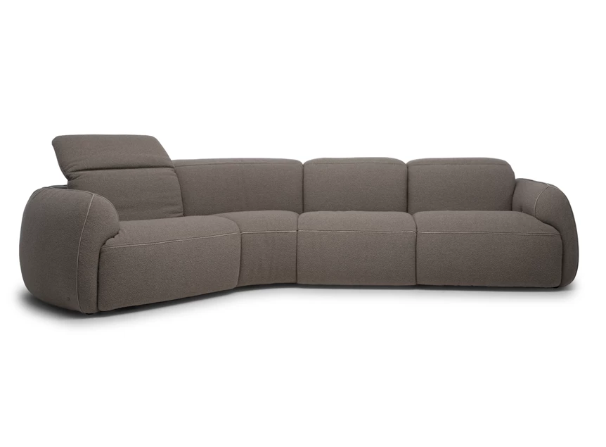 Verstelbare hoofdsteunen Schuine zetel Mindful 2389 stof bruin Natuzzi Italia