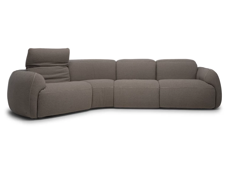 Hoofdsteun recht Schuine zetel Mindful 2389 stof bruin Natuzzi Italia