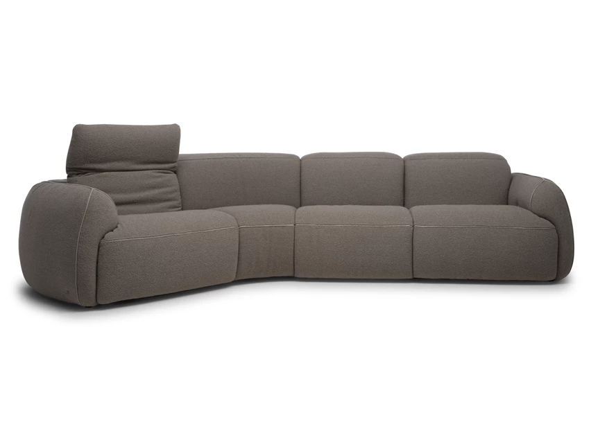 Hoofdsteun recht Schuine zetel Mindful 2389 stof bruin Natuzzi Italia