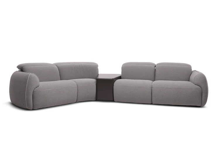 Front Salon Mindful 3289 met bijzettafels stof grijs Natuzzi Italia