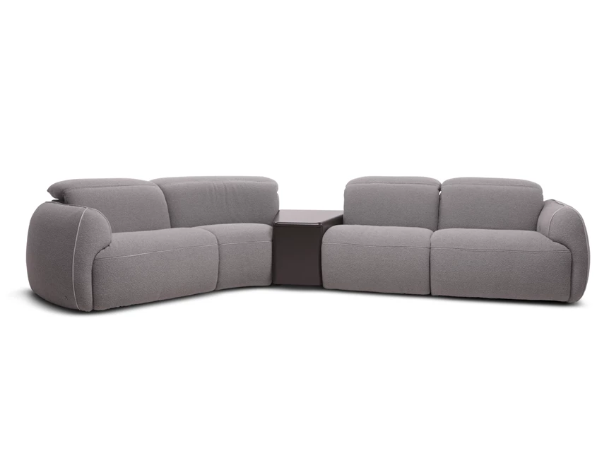 Front Salon Mindful 3289 met bijzettafels stof grijs Natuzzi Italia