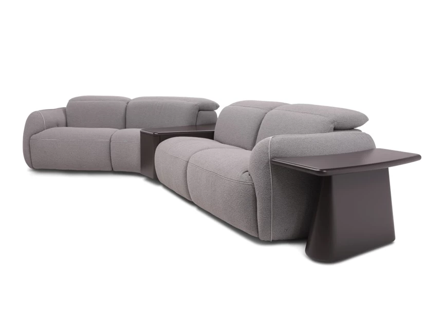 Zijde Salon Mindful 3289 met bijzettafels stof grijs Natuzzi Italia