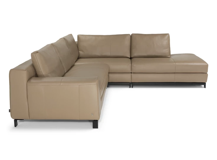 Zijkant Hoeksalon Leaf 3188 leder taupe Natuzzi Italia