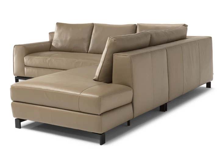 Achterkant Hoeksalon Leaf 3188 leder taupe Natuzzi Italia