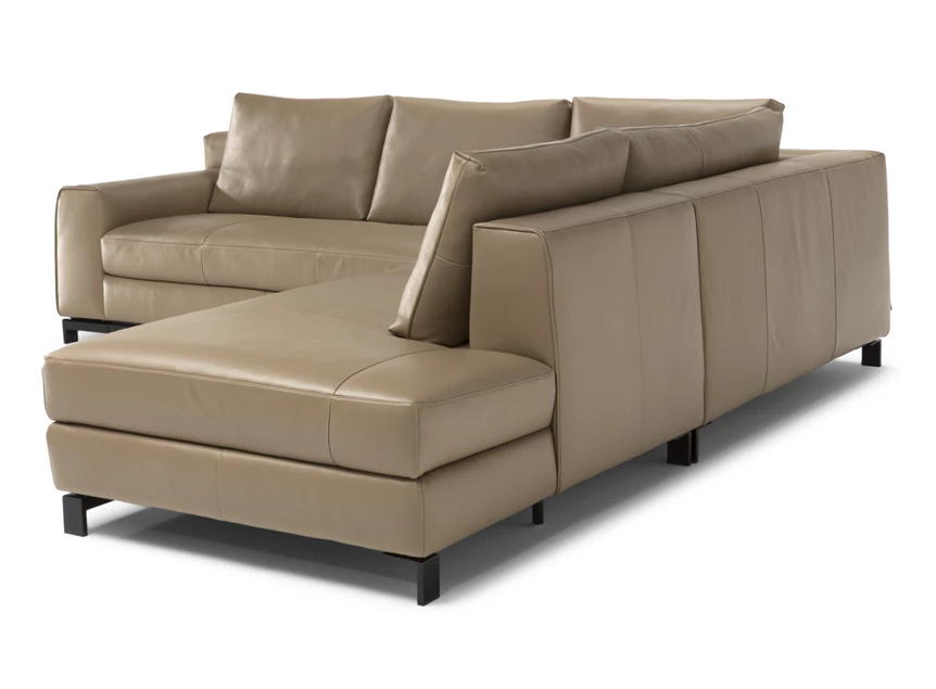 Achterkant Hoeksalon Leaf 3188 leder taupe Natuzzi Italia