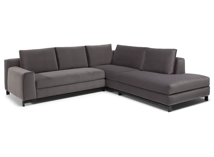 Hoeksalon Leaf 3188 stof fluweel antraciet Natuzzi Italia