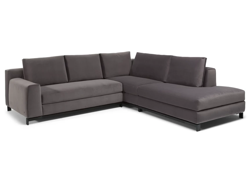 Hoeksalon Leaf 3188 stof fluweel antraciet Natuzzi Italia