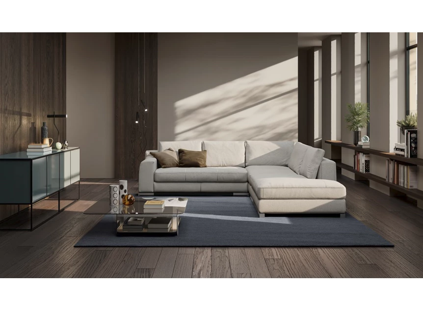 Sfeerfoto Hoeksalon Leaf 3188 stof wit Natuzzi Italia